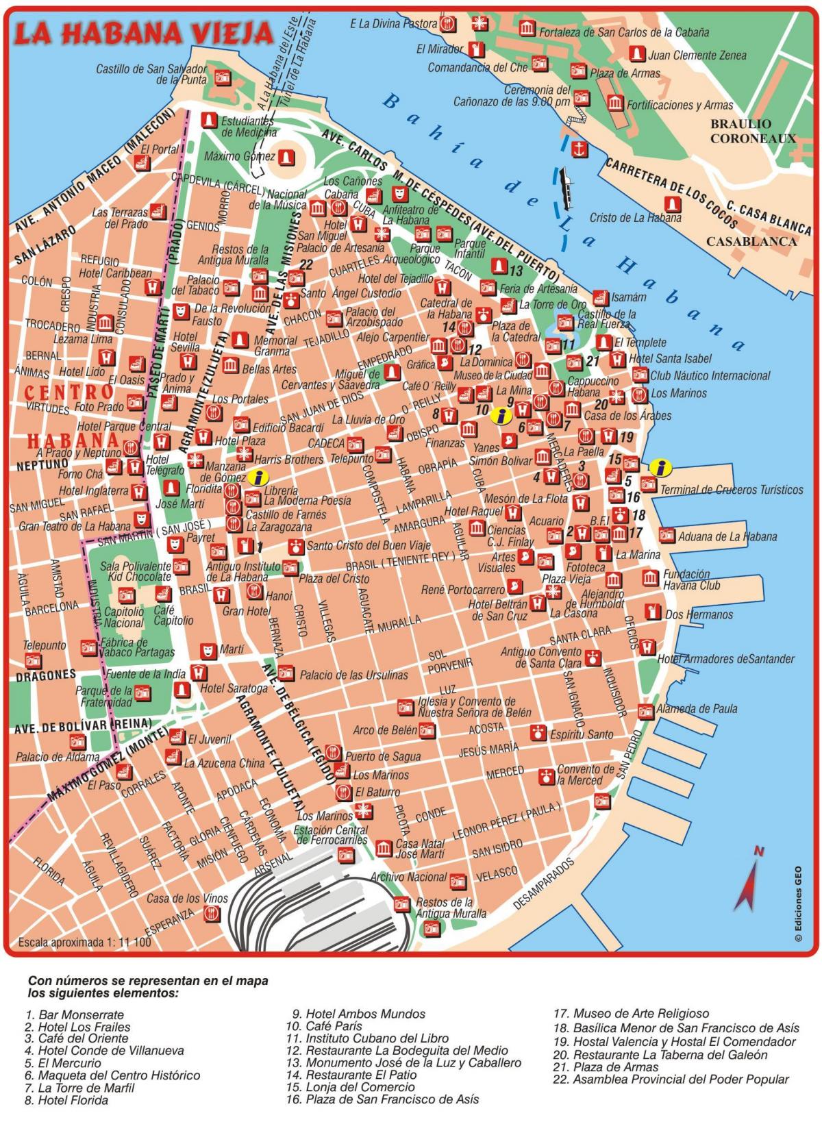 cidade vella da Habana mapa