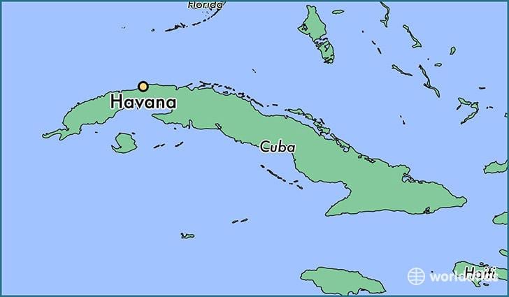 Habana Cuba en mapa