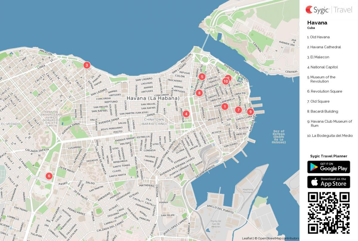 Habana, Cuba mapa turístico