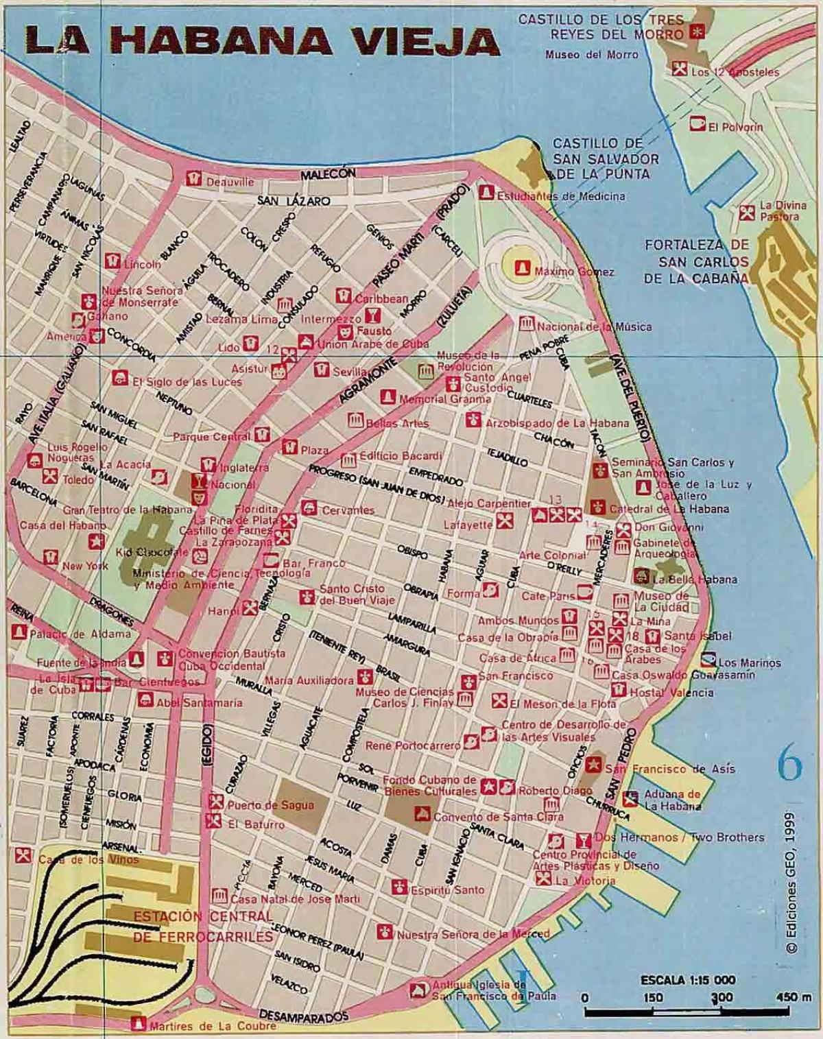 Habana vella Cuba mapa