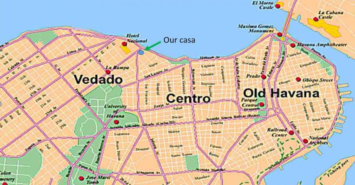 mapa de vedado Habana Cuba