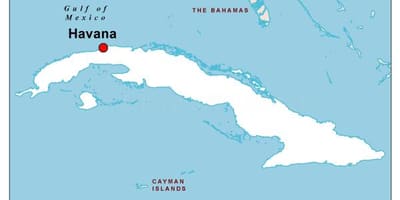 Mapa de capital de Cuba