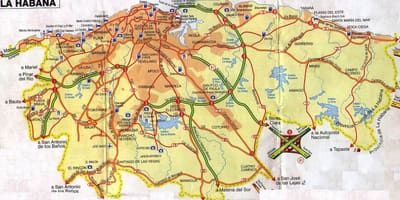 Habana Cuba en un mapa