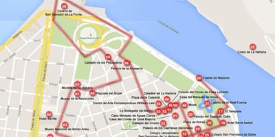 Camiñando mapa da Habana