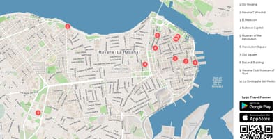 Habana, Cuba mapa turístico