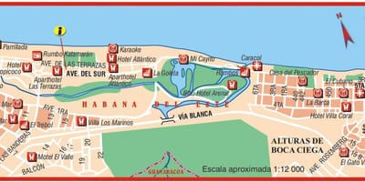 Mapa de playa del este, Cuba