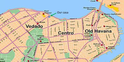 Mapa de vedado Habana Cuba